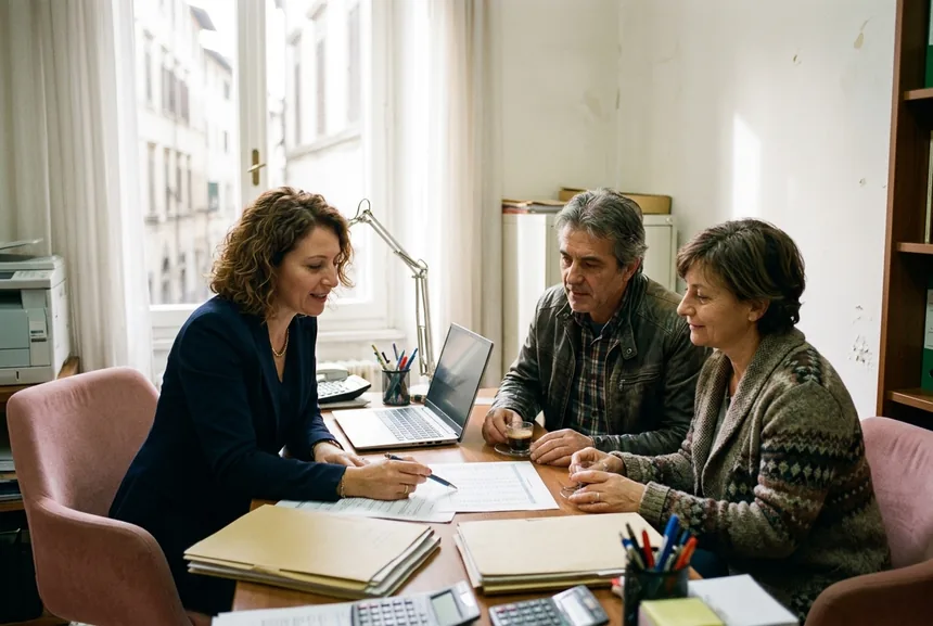 Un incontro di consulenza con gli imprenditori nello studio